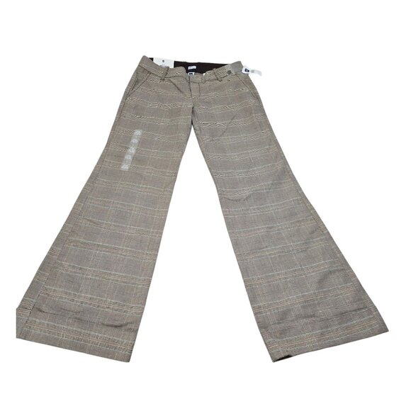 Gap Stretch Ultra Low Fit Cuffed Hem Plaid Straight Leg Trouser‎ Size 6 NWT - Picture 2 of 9